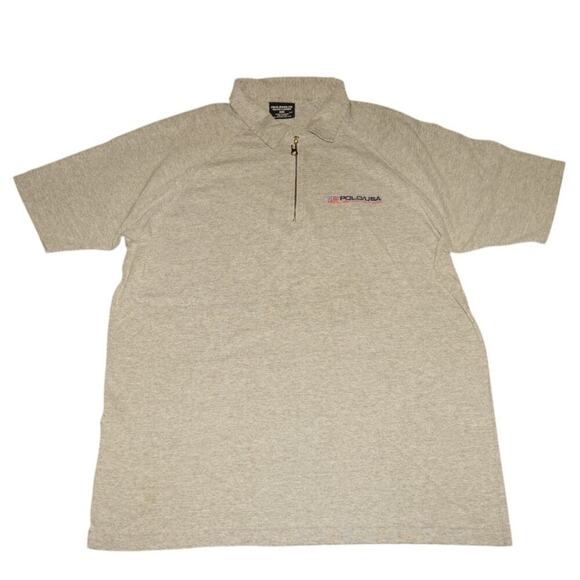 Vintage Polo Jeans Co. Ralph Lauren Polo USA Quarter-Zip Shirt Gray Size M - Picture 2 of 9